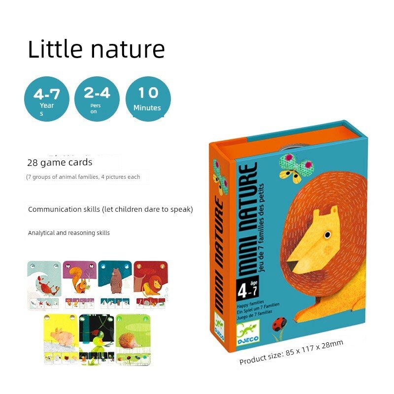 Djeco Tiny Nature: Набор карточных игр для исследования природы - Портативная обучающая настольная игра для детей 5 лет