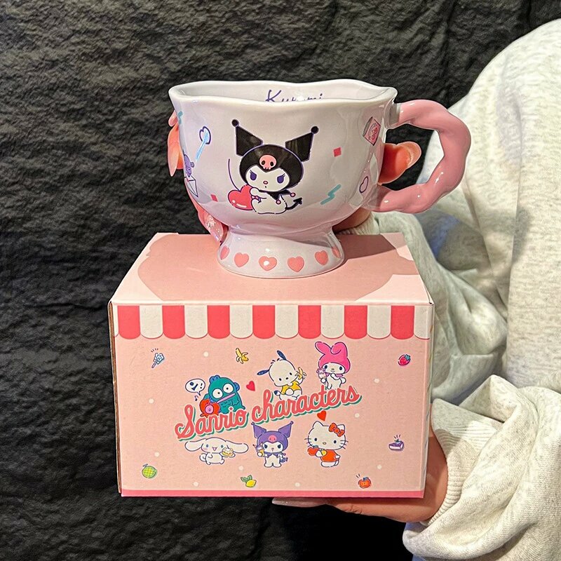 Кружка Sanrio высокая, керамическая, для воды, для дома, для офиса, стильная кофейная чашка Подлинная кружка Куроми