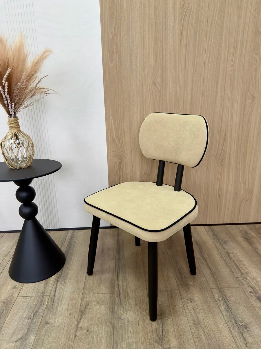 Стул Woodlin, кухонный, велюр, антивандальный, для дома и дачи, бежевый