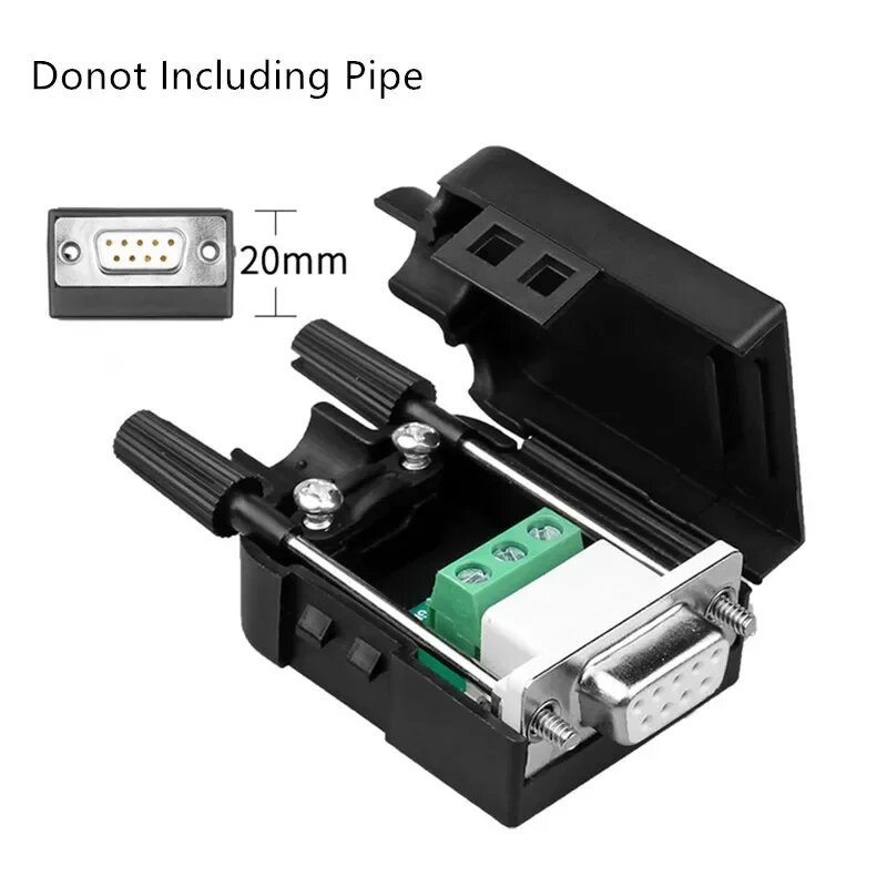 Разъем DB9 COM RS232 9-контактный, Female Screw 20mm W