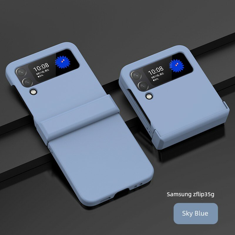 Чехол для Samsung Galaxy Z Flip 5 с полным покрытием шарнира, матовая текстура, цвет небесно-голубой, ультратонкий