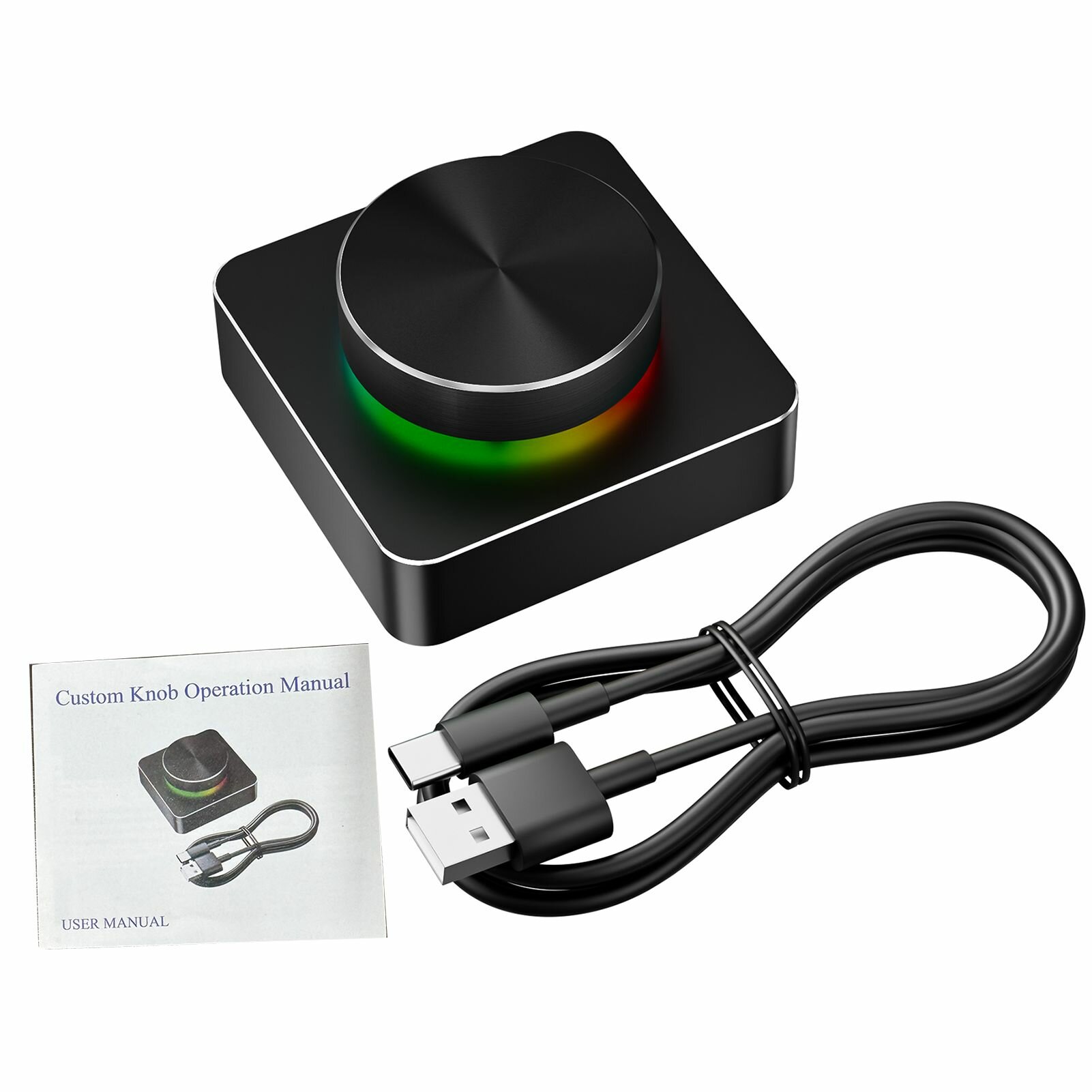 Настраиваемая ручка регулировки громкости с Bluetooth и проводным подключением, RGB-свет, мультимедийный аудиоконтроллер