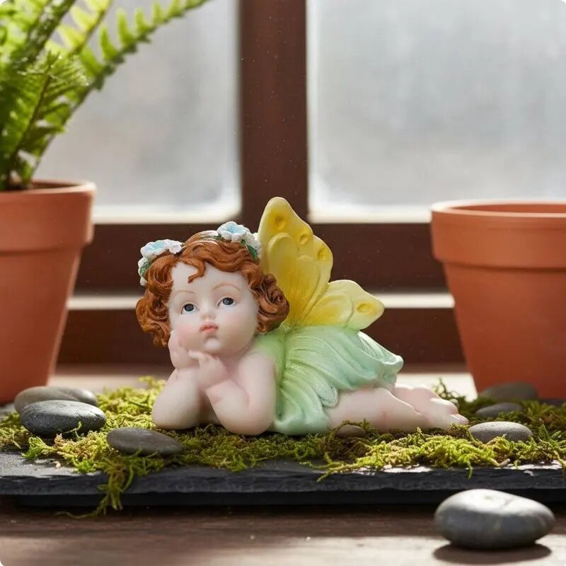 Фигурка ангела зеленая, Colorful Fairy Think