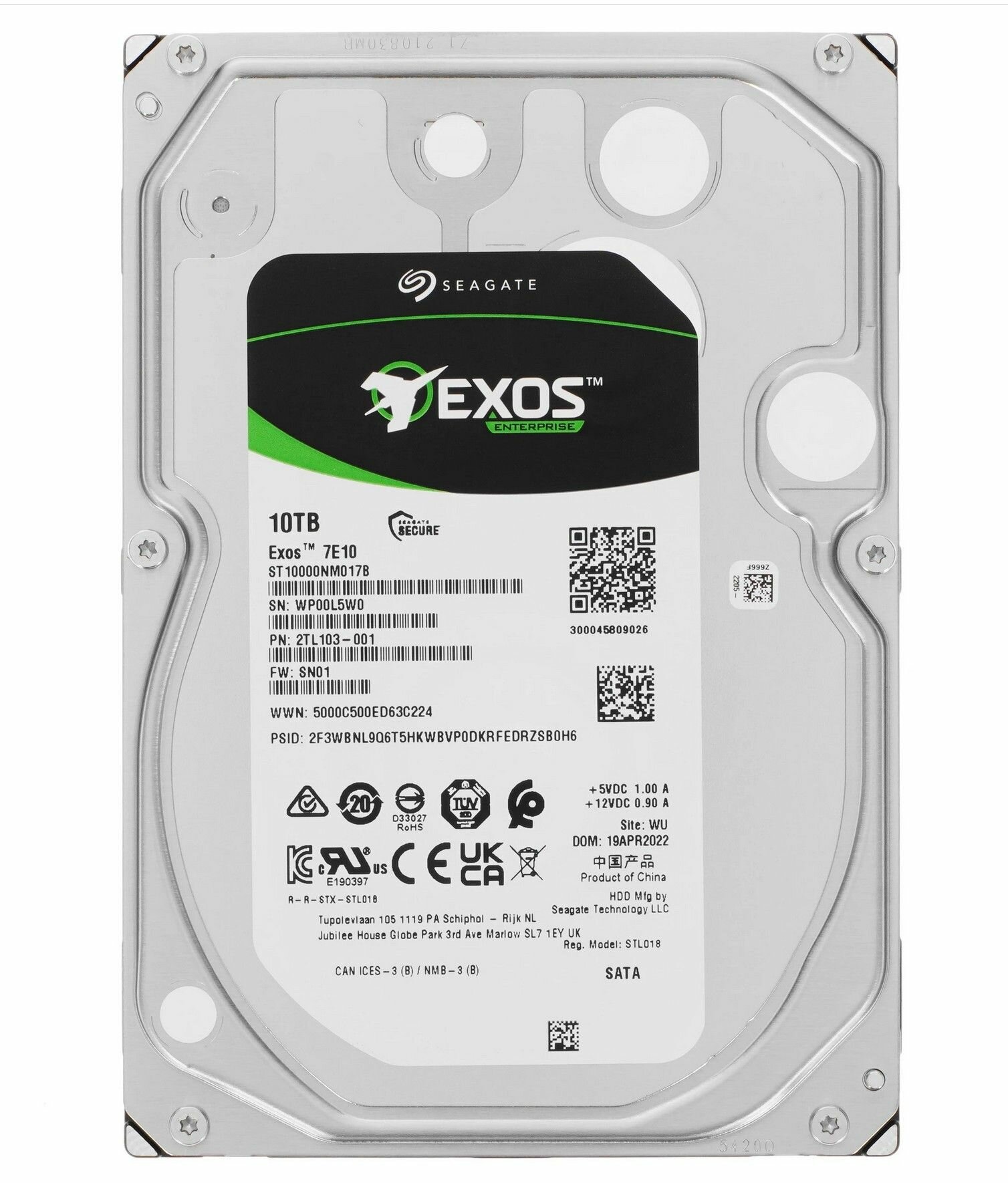 Seagate 10 ТБ Внутренний жесткий диск Exos 7E10 (ST10000NM017B)