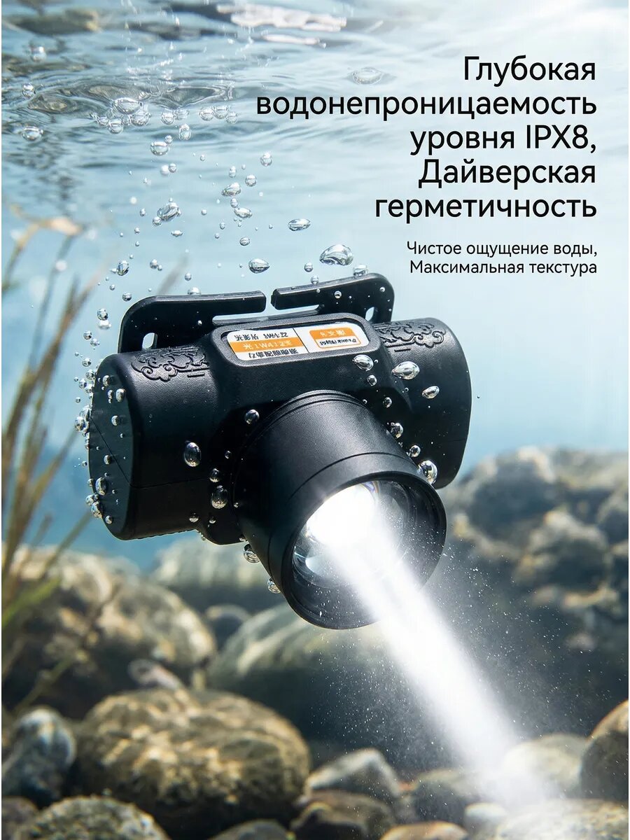 Налобный фонарь с сенсором движения, LED аккумуляторный с фо