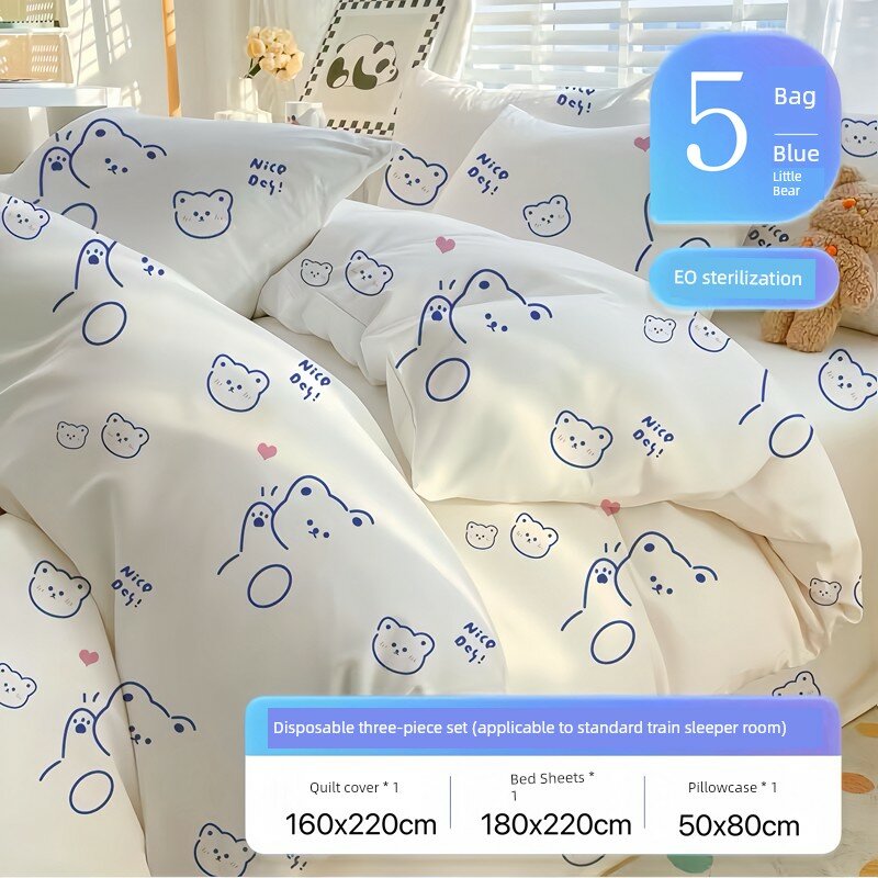 Распечатанный комплект постельного белья Twin Size 5 упаковок Утолщенная ткань Вакуумная упаковка отлично подходит для