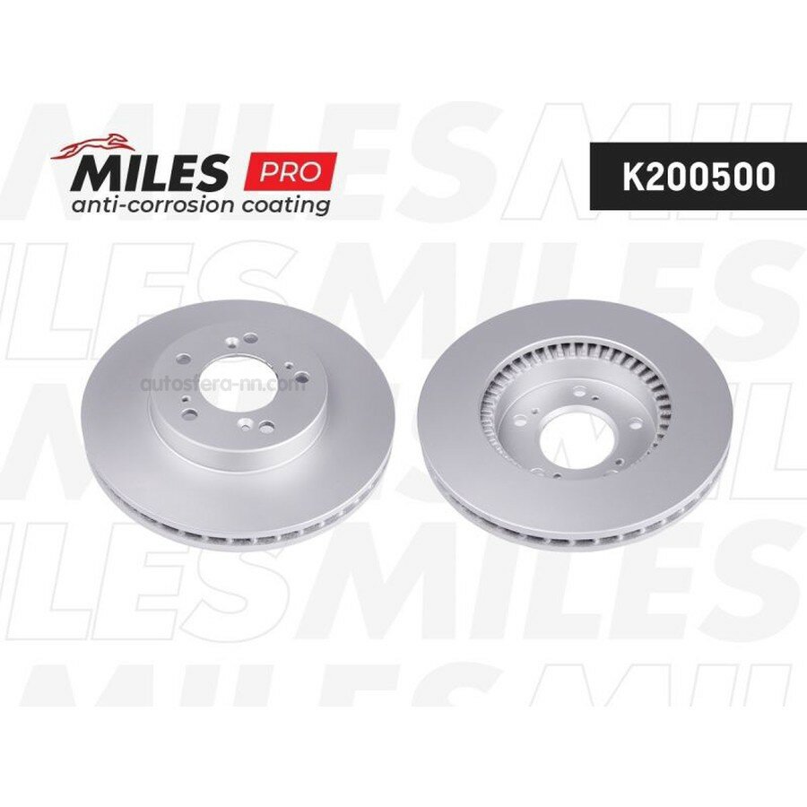 MILES K200500 Диск тормозной HONDA CR-V I 2.0 95-02/PRELUDE 96-00 пер. вент. (с покрытием) PRO