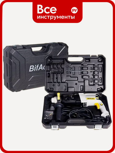 Изображение товара Перфоратор BifAces ARH-800-26 с мощностью 800 Вт, силой удара 2.6 Дж, 3+1 режимами и кейсом для профессионального исполь