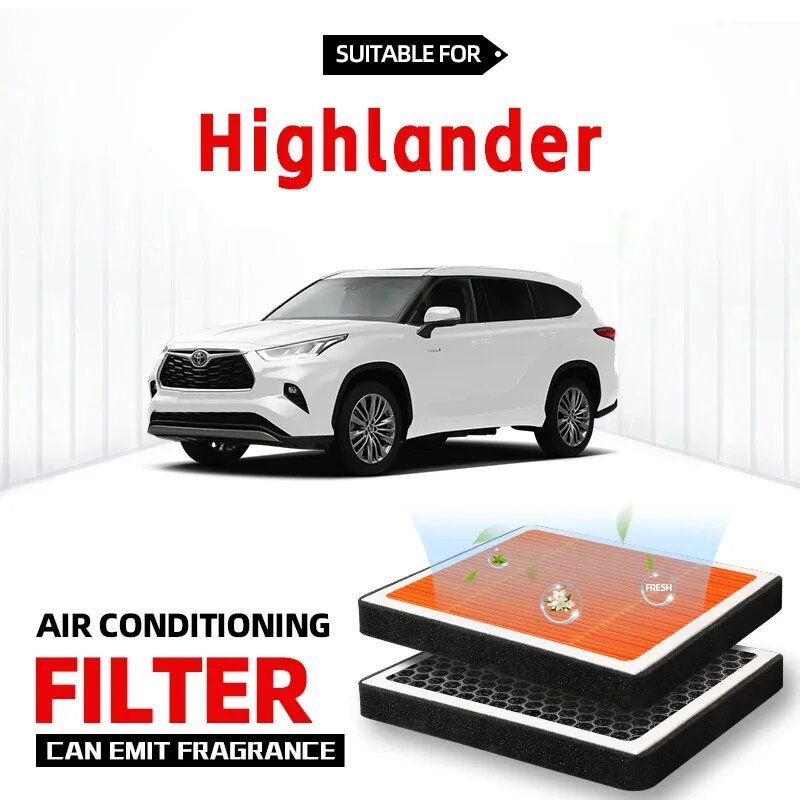 Фильтр салона для Toyota Highlander, воздушный фильтр с активированным углем, фильтр кондиционера с ароматизатором для очистки воздуха в салоне автомобиля.