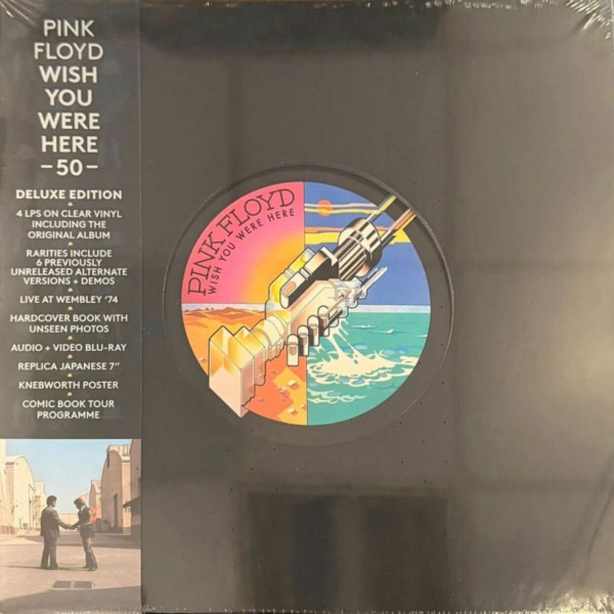 Виниловая пластинка Pink Floyd - Wish You Were Here, 4 x Vinyl, LP, Stereo, Clear, Vinyl, 7", 2 x CD, Blu-ray, New
