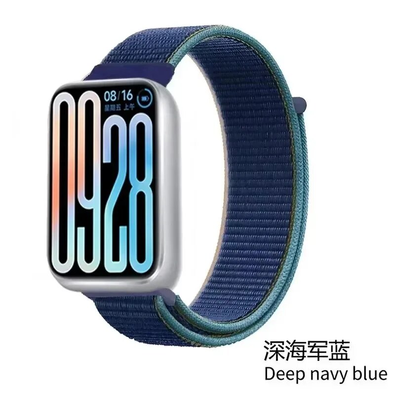 Нейлоновый ремешок для Redmi Watch 4/Xiaomi Mi Band 8 Pro Синий, Deep Navy Blue, For Mi Band 9 Pro