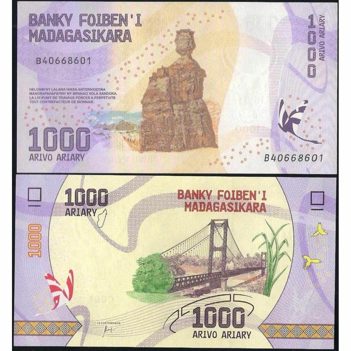 Мадагаскар 1000 ариари 2017 Р100 UNC арт. 7953