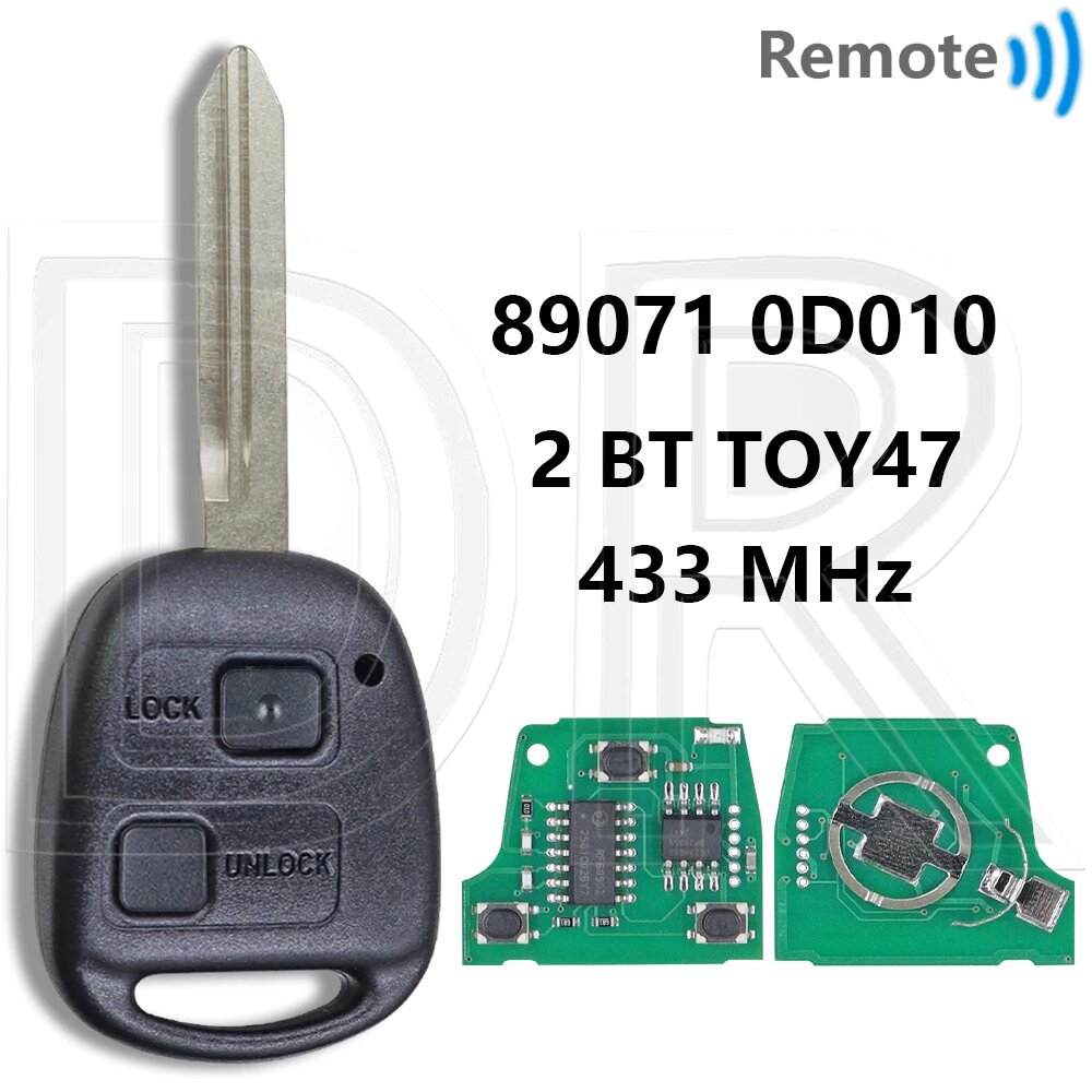 Дистанционный ключ 89071 0D010 433 МГц Toyota 2 BT No Chip