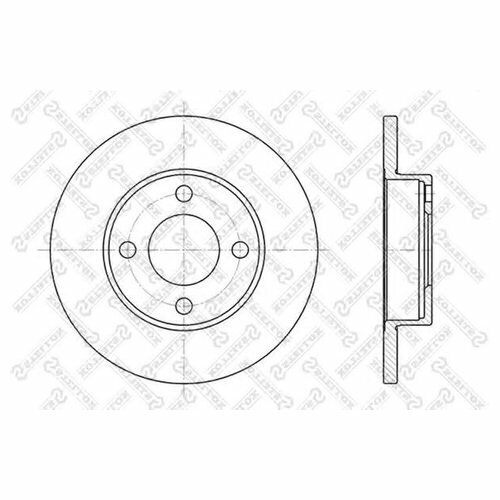 Диск тормозной передний Stellox 6020-4718-SX для Audi 100 (1976-1991), Audi 80 (1978-1991), Audi 90 (1987-1991)