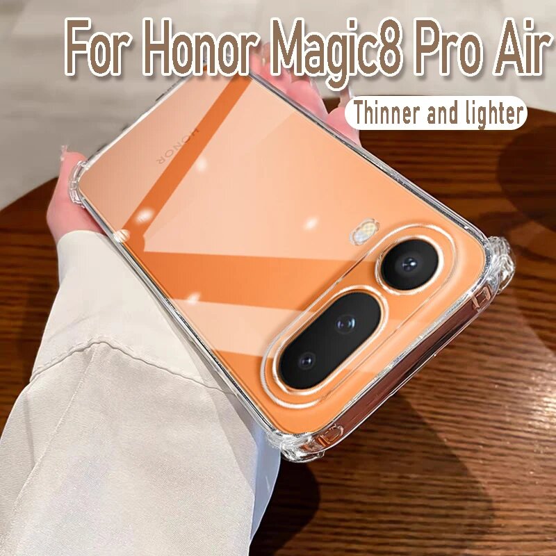 Мягкий чехол для Honor Magic8 Pro Air Magic 8, тонкий пылезащитный противоударный прозрачный гибкий чехол из ТПУ