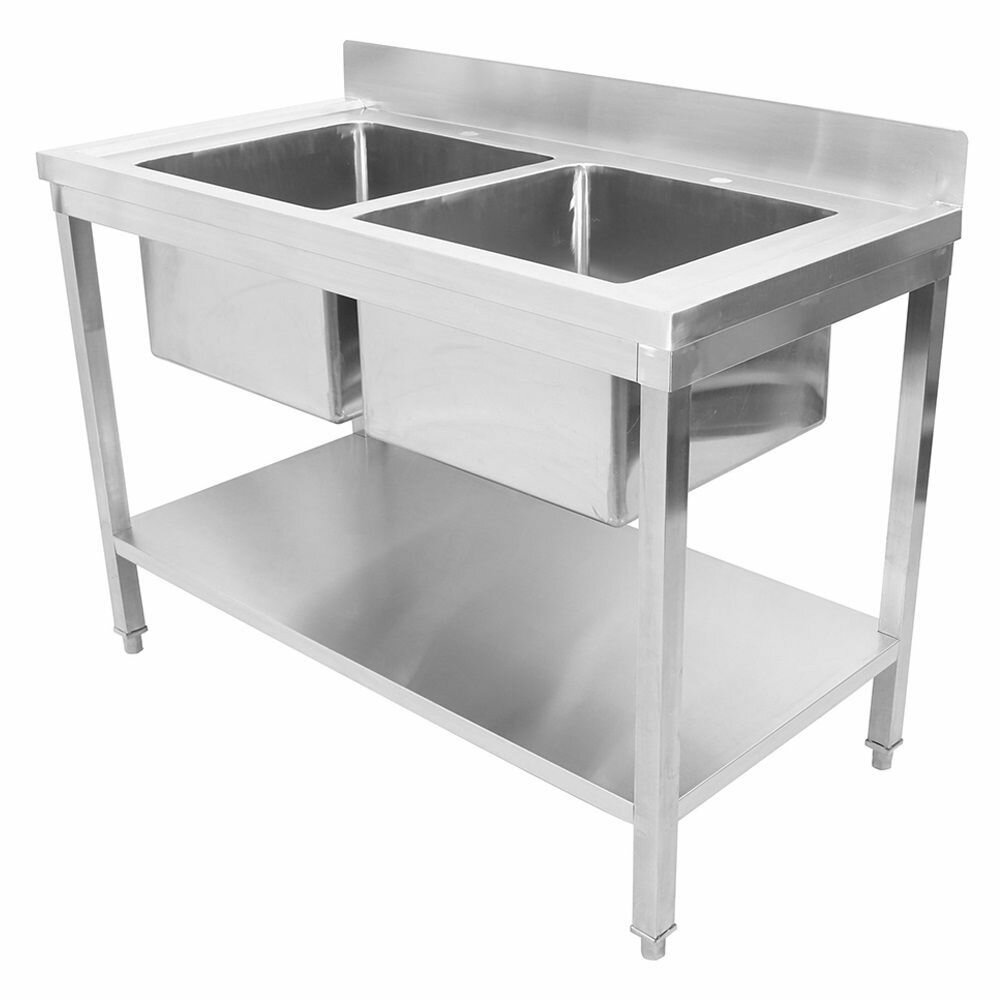 Ванна моечная с бортом из нержавеющей стали VIATTO Commercial VA-STD245A. Мойка производственная