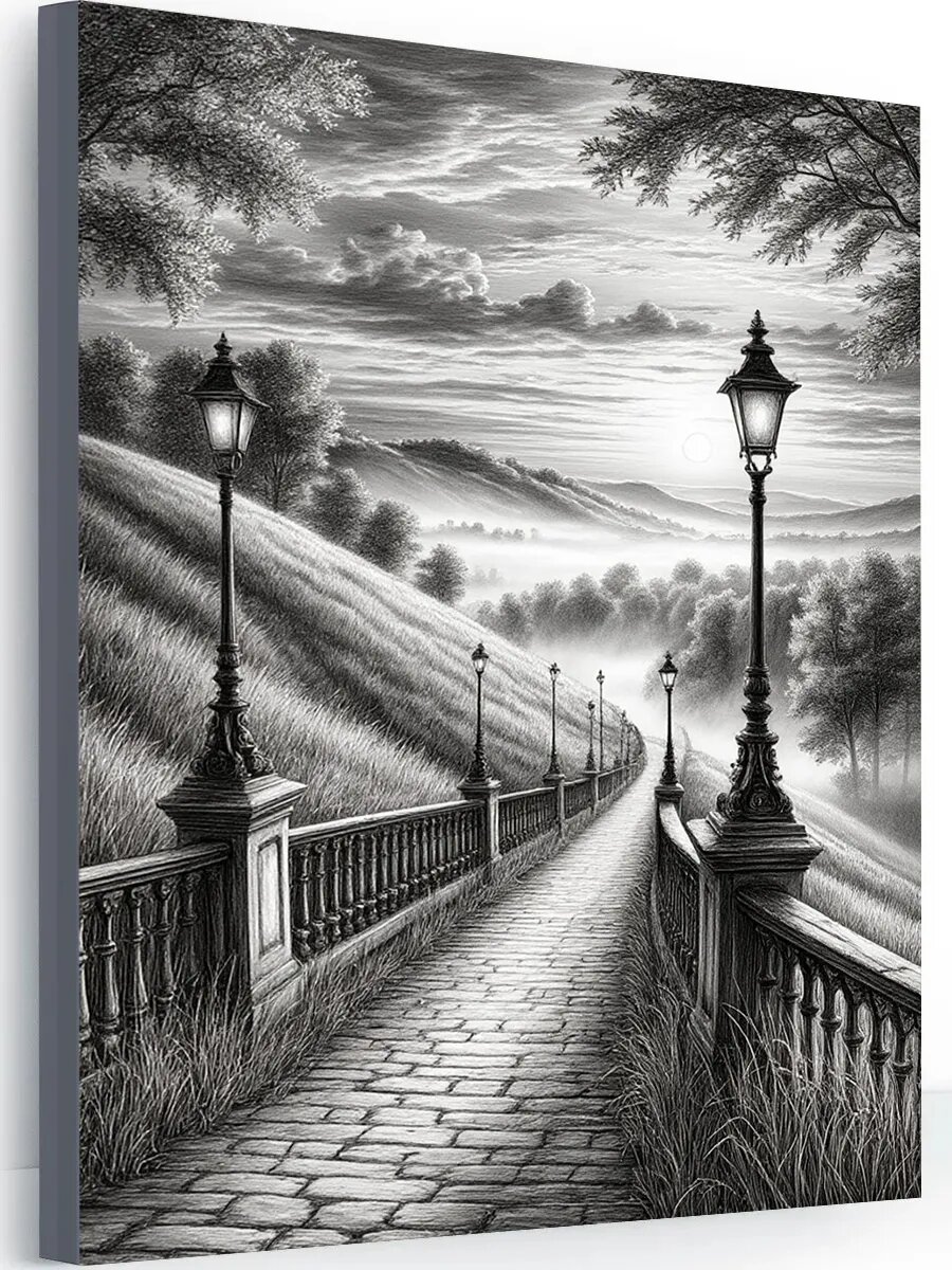 Картина на стену для интерьера "Черно белая", на подрамнике, 40 x 50 см