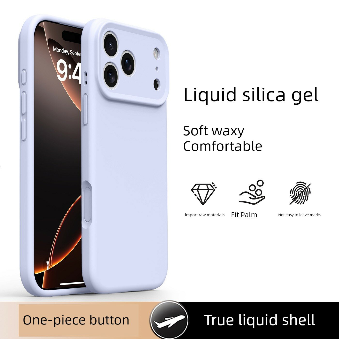 Чехол для iPhone 17 из жидкого силикона — Матовый фиолетовый, полная защита, устойчивый к загрязнениям, ударопрочный