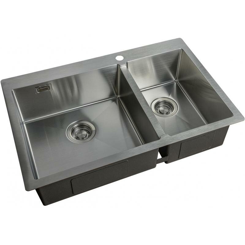 Мойка для кухни ZorG Light 78х51 ZL R 780-2-510-L нержавеющая сталь, 2 чаши
