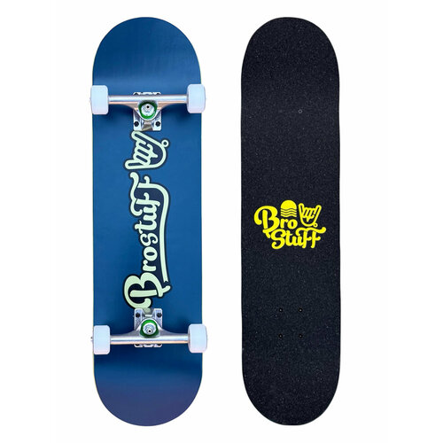 фото Скейтборд в сборе brostuff original logo navy blue, размер 8.375x31.75 (комплект) bro stuff