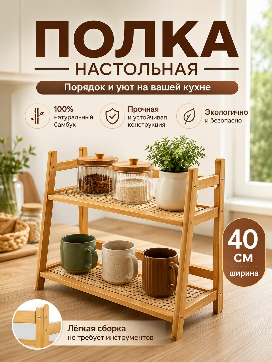 Полка этажерка для кухни, ванной на стол письменный. Подставка для канцелярских принадлежностей, для специй. Полка настольная