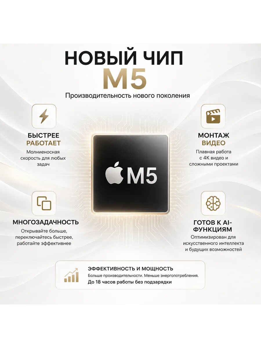 Ноутбук MacBook Air 13 М5 16/512 Midnight MDHE4 / русская гравировка — фото 1