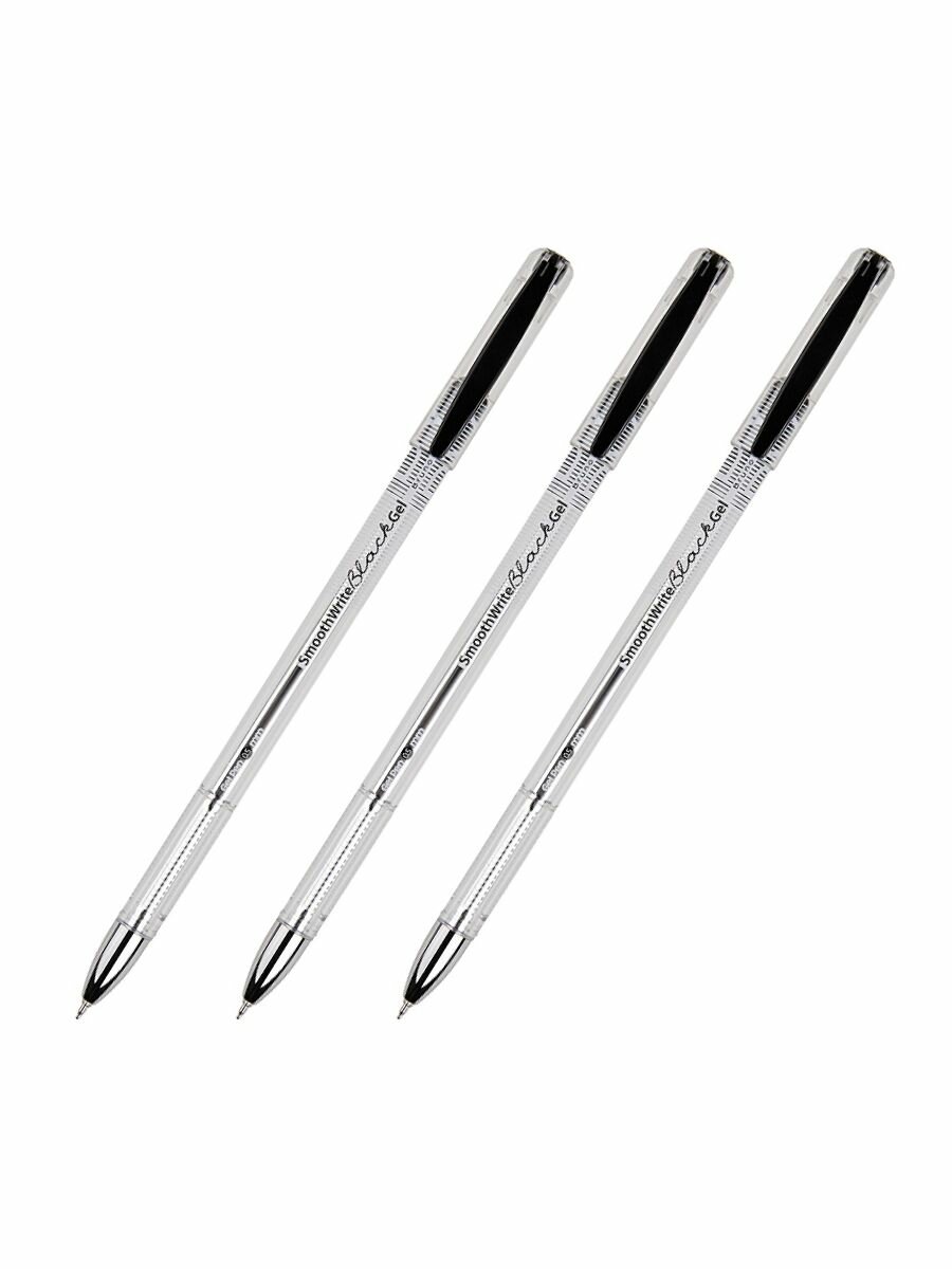 Ручка гелевая Bruno Visconti SmoothWrite. Черный, набор 3 штуки