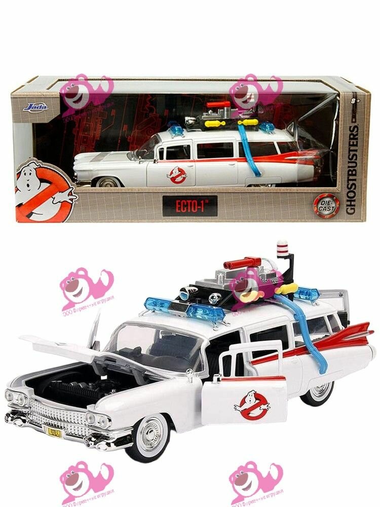 Машинка Jada Toys Cadillac Ecto-1 Ambulance 1/24 Scale Diecast Model Toy Car