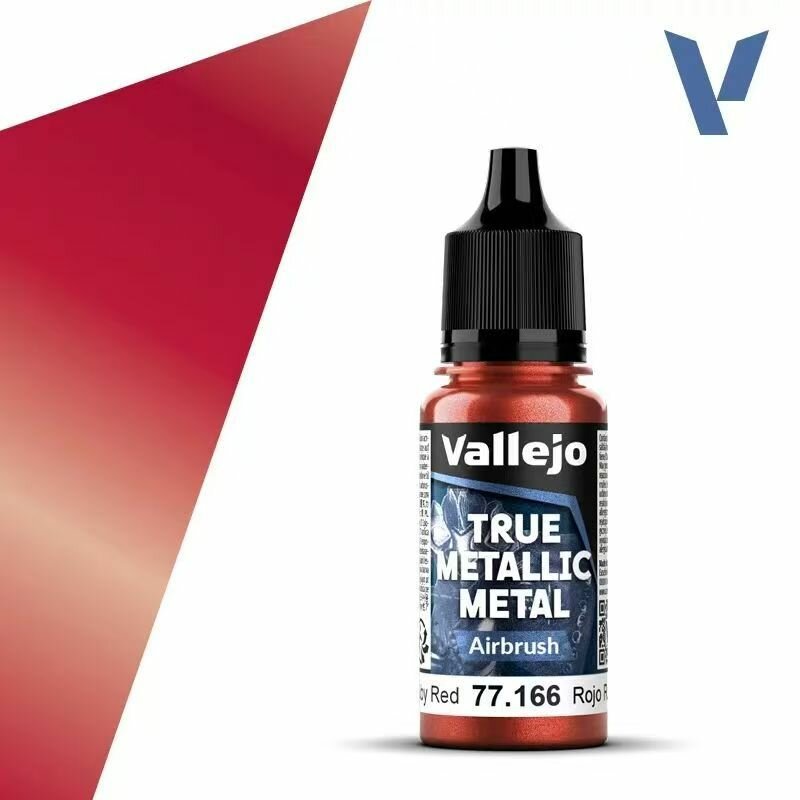 Акриловая краска для моделирования - Vallejo True Metallic Metal - Ruby Red (Airbrush)