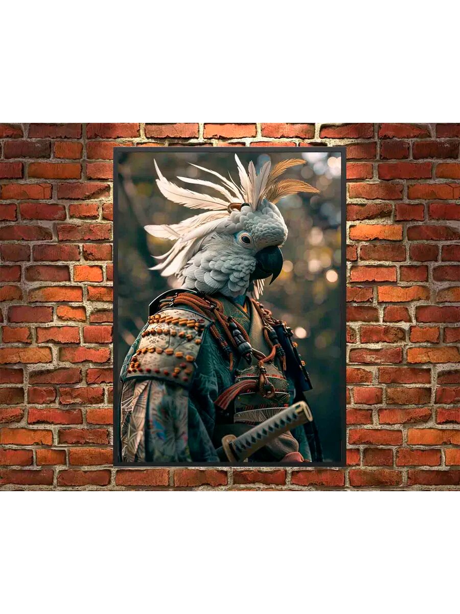 Какаду-птица-самурай 2, Плакат 30x42см