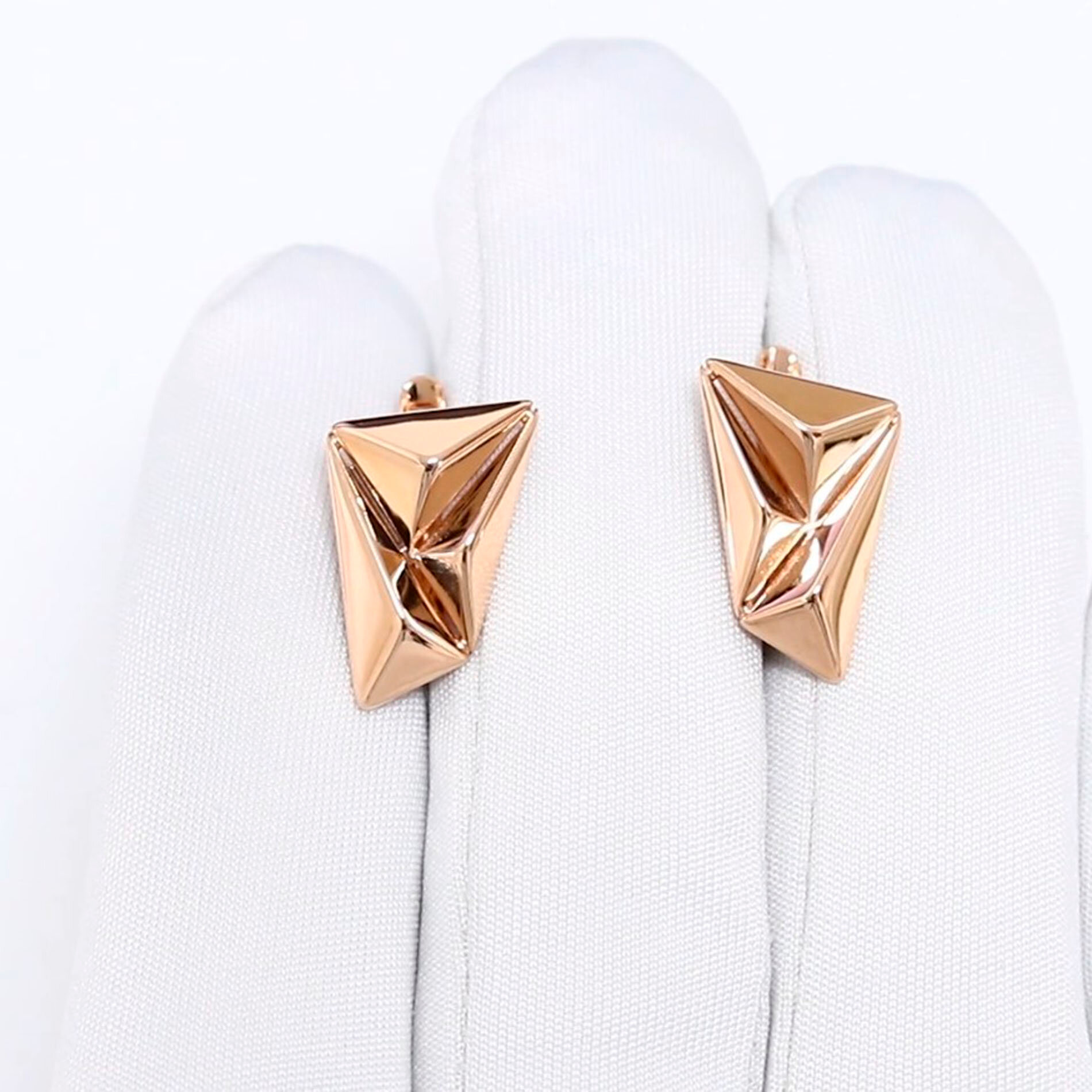 Серьги Diamant online, красное золото, 585 проба, длина 1.5 см, , прозрачный