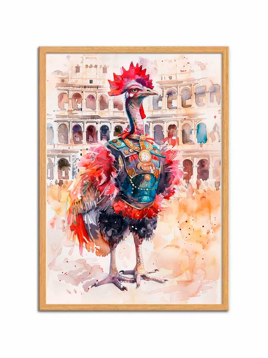 Страусиная птица Гладиатор 3, Плакат 30x42см