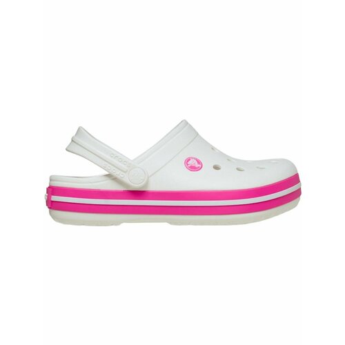 фото Сабо crocs crocband clog k, размер j2 us, белый/розовый