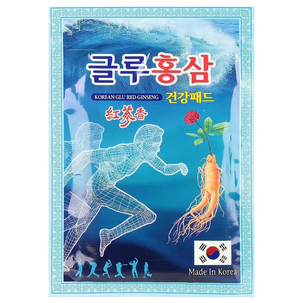 Пластырь для тела с глюкозамином и красным женьшенем Glu Red Ginseng Pad, 20 шт