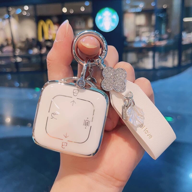 ZEEKR NFC кард-ключ в светлом белом цвете с французской веревкой для аксессуаров