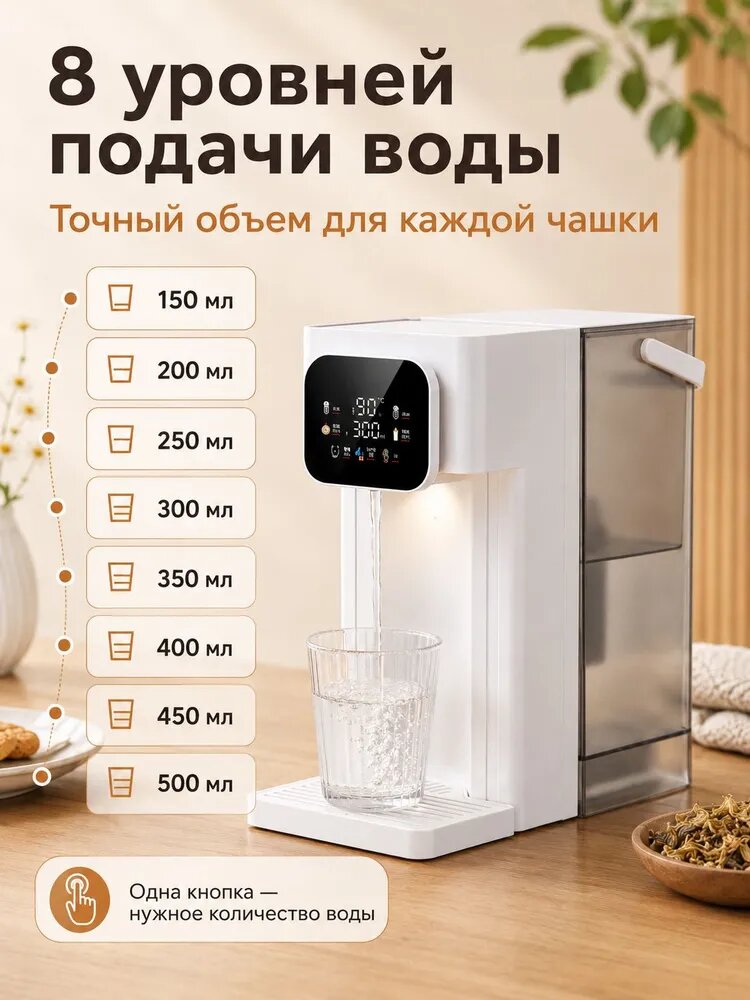 Термопот электрический объёмом 3 л, мощность 2000 Вт, закрытый нагревательный элемент, пластиковый корпус — фото 1