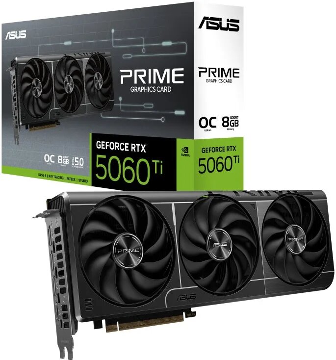Видеокарта ASUS GeForce RTX 5060 Ti PRIME-RTX5060TI-O8G, 8 ГБ