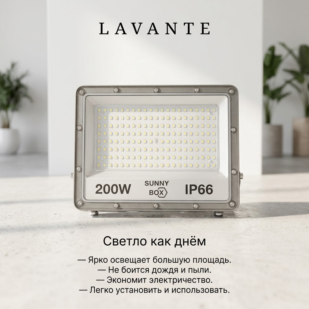 Прожектор SUNNY BOX Многодиод 200W 355*260*24мм