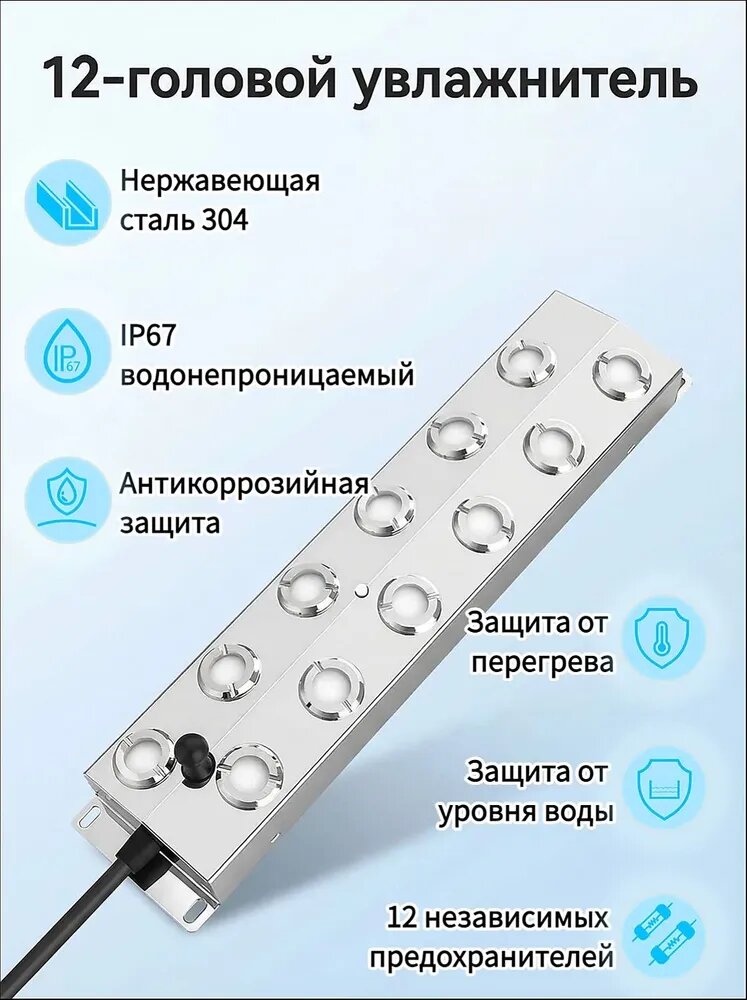 Ультразвуковой туманообразователь с 12 головками, увлажнитель воздуха, распылитель воды