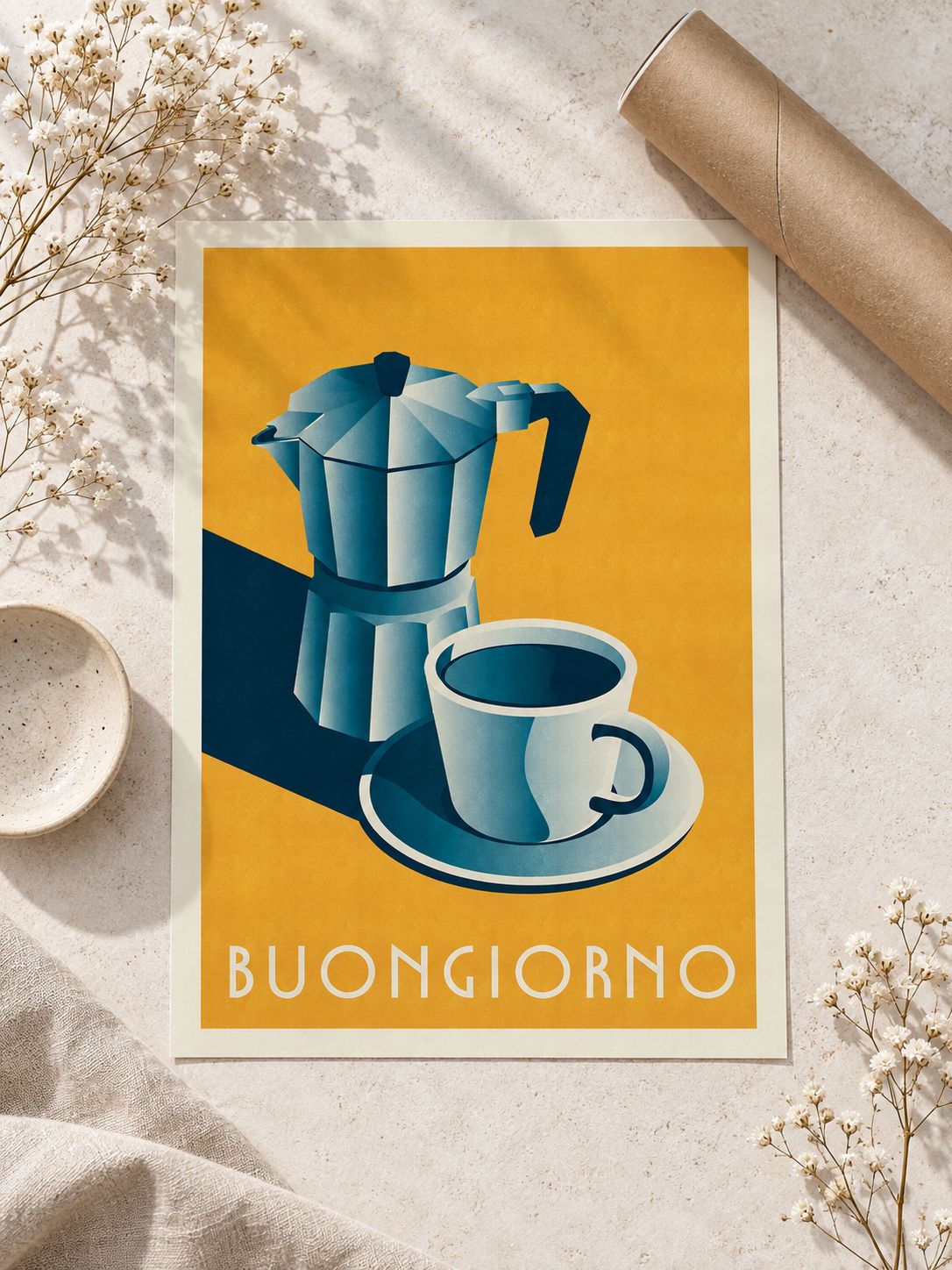Постер Кофе / Французский Завтрак Buongiorno - без рамы, размер A3