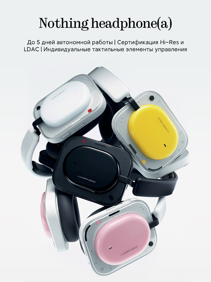Беспроводные полноразмерные наушники Nothing Headphone (a), 1060 MAH,40dB ANC, BT5.4, IP52, черное — фото 1