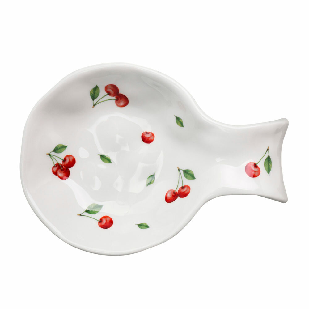 Подставка под ложку керамическая "Cherry", сохранит чистоту столешницы при готовке, в подарочной коробке