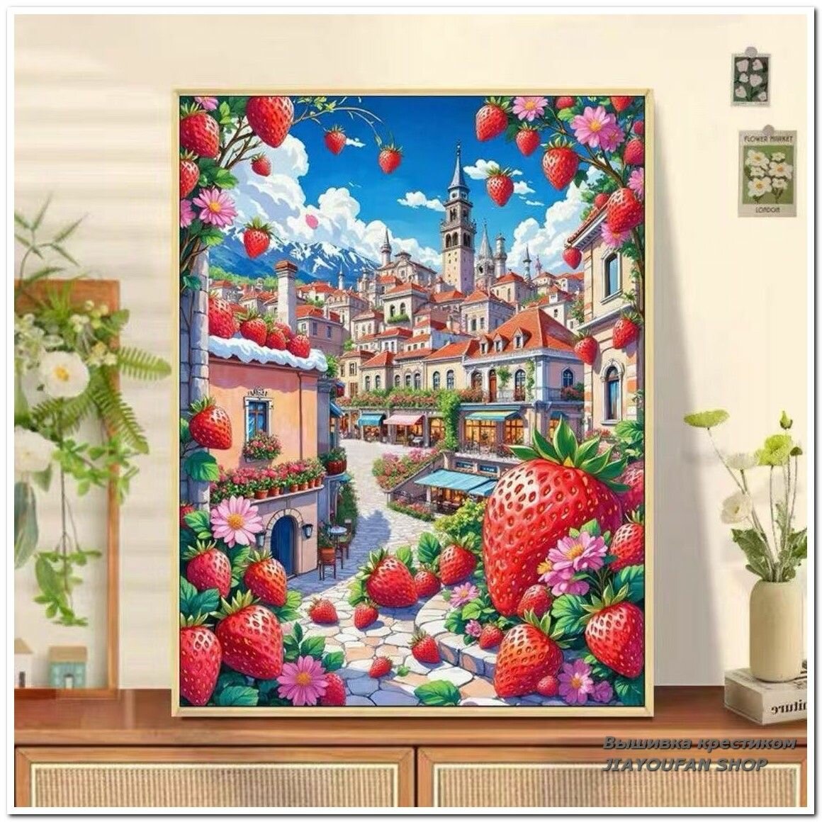 Набор для вышивания крестом, 14 Канiteй (14CT), канва 50x60 см, готовая вышивка 40x50 см