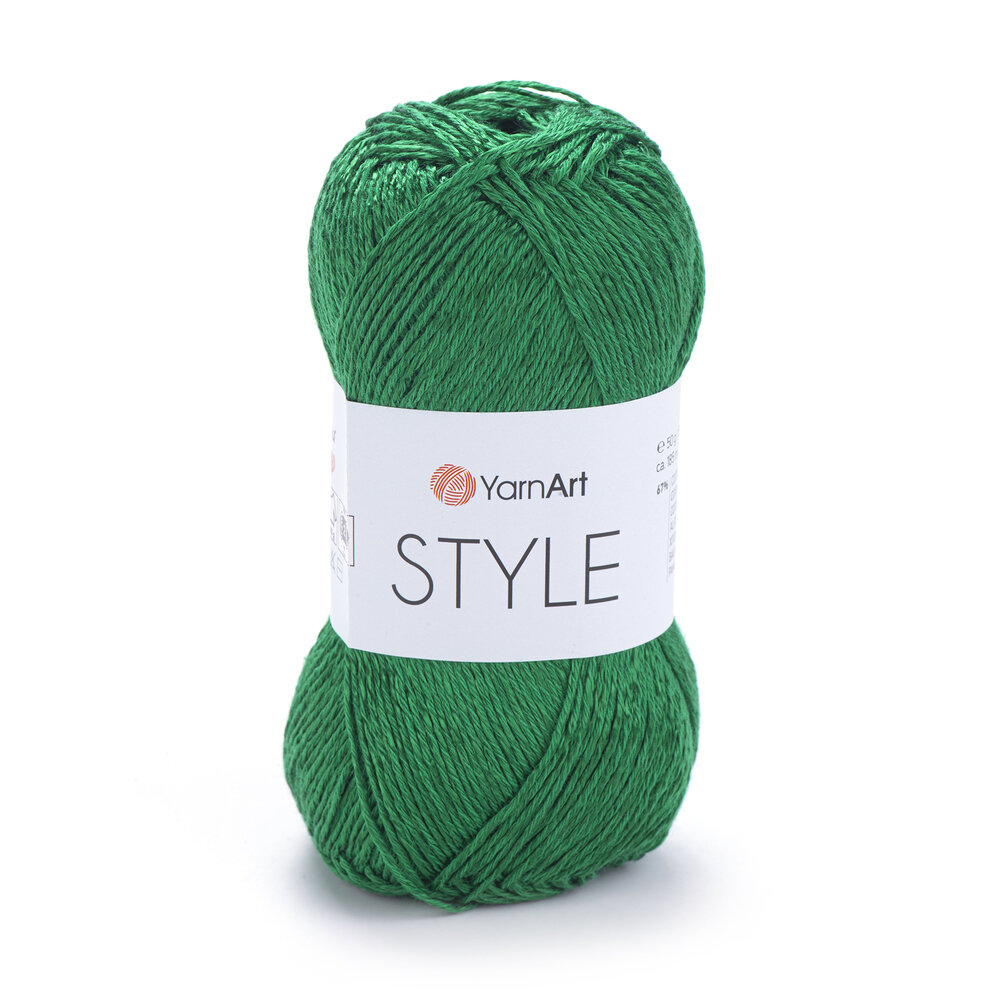 Пряжа для вязания YarnArt Style 664 ярко-зеленый 50 гр/185 м 67% хлопок, 33% вискоза