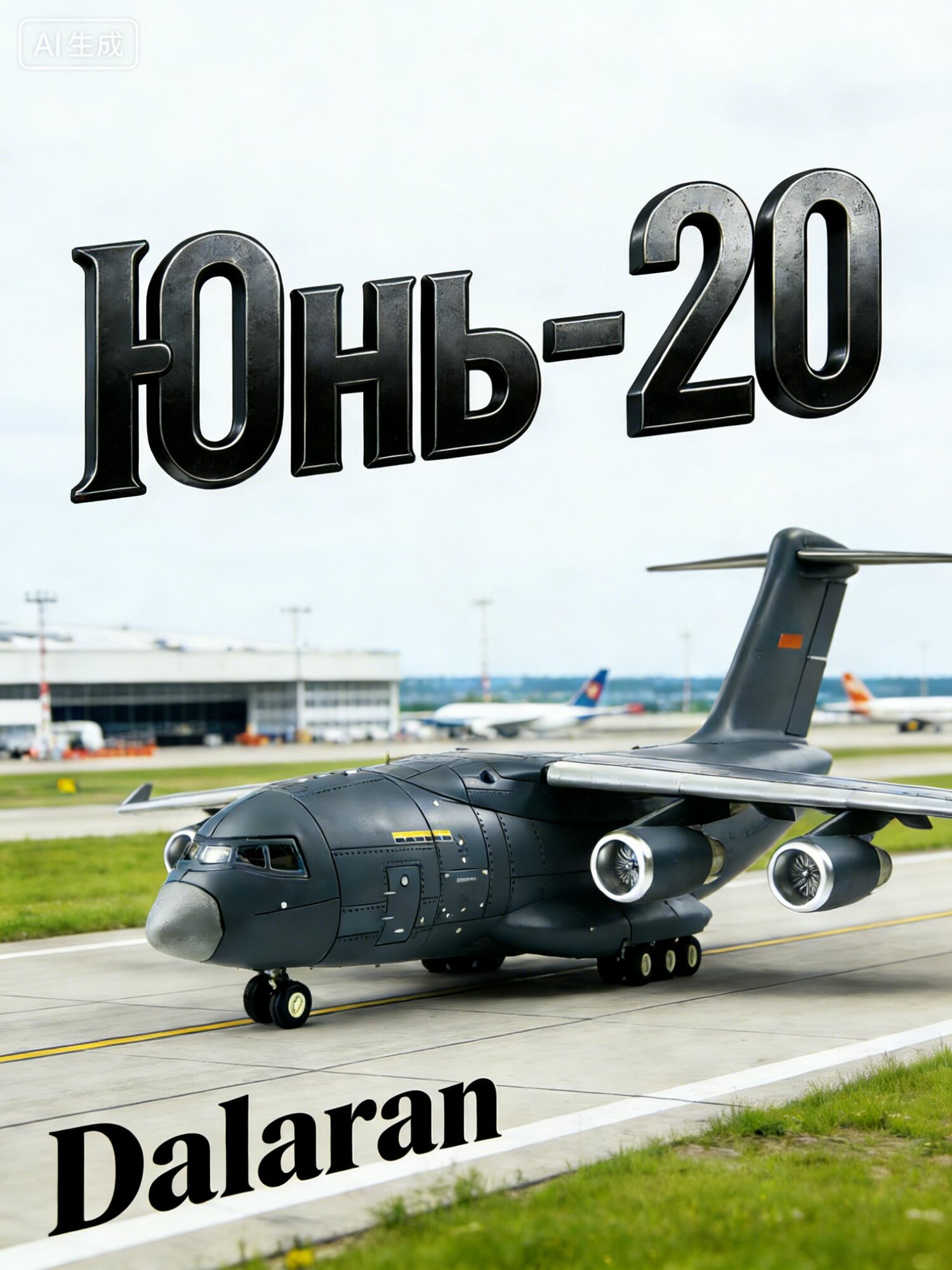 Юн-20 Кит сборная модель транспортного самолета 1/100 - без клея и окраски + подарок стенд для демонстрации