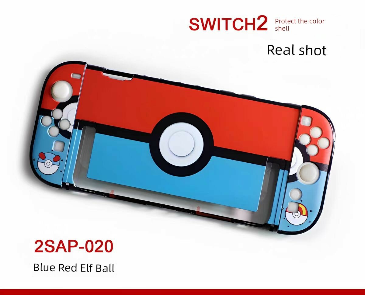 Кейс для Nintendo Switch 2 с темой Красный и Синий Покеболл, прозрачный кристаллический чехол для игр