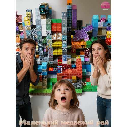 300PCS Конструктор minecraft для мальчика Магнитный подарок детский Строительные блоки и игрушки
