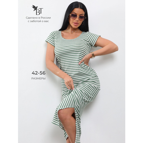 фото Платье buy-tex.ru женское летнее, размер 42-44, зеленый, белый