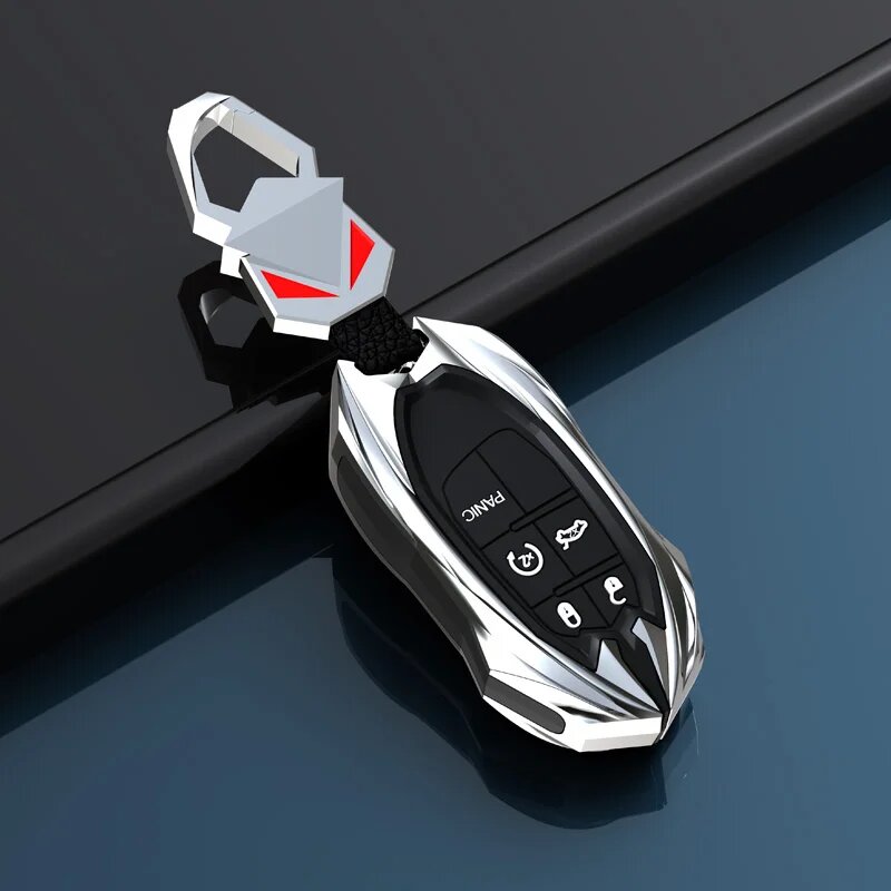 Чехол для ключа Dodge Charger, 5 кнопок silver
