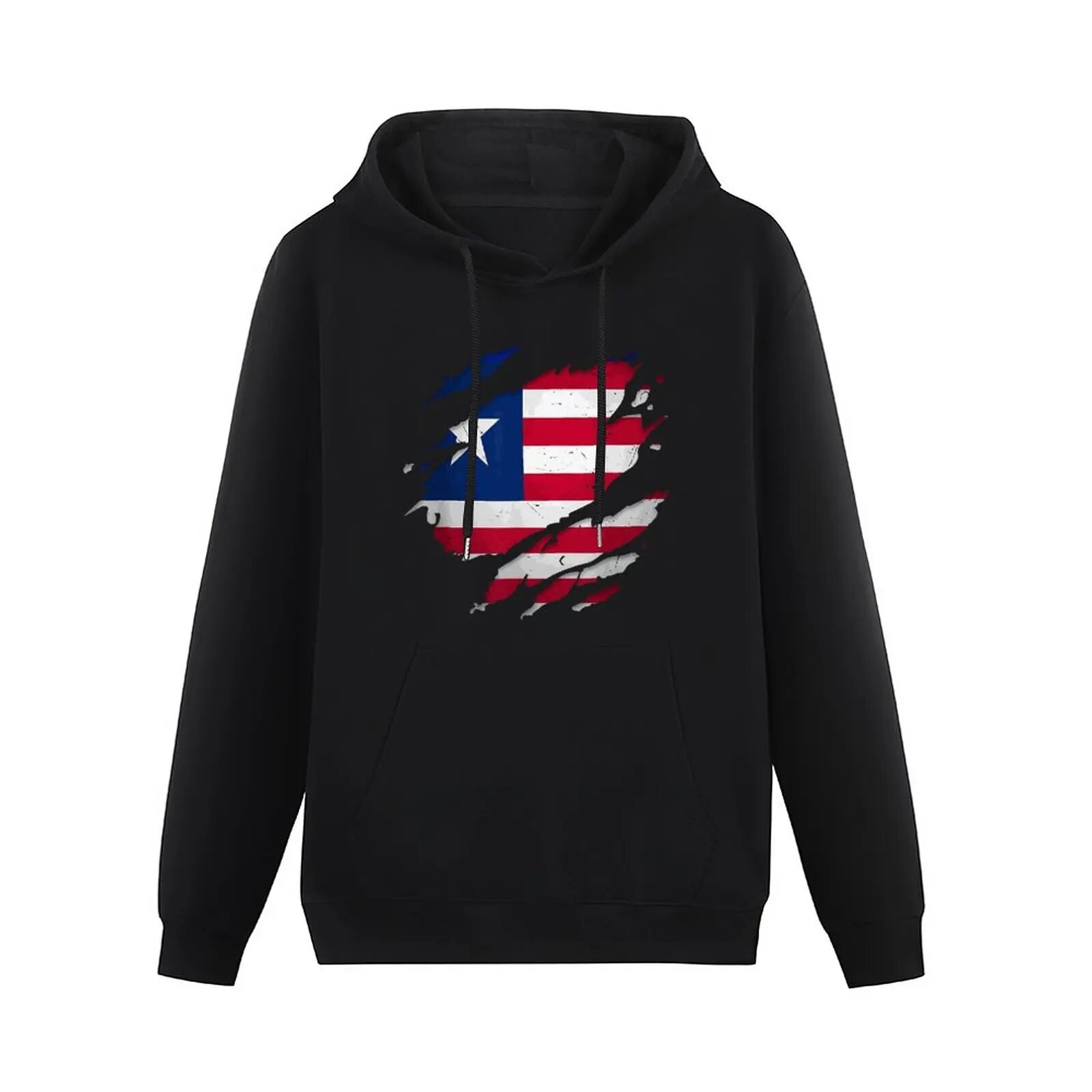 Черная толстовка с флагом Либерии, 5XL